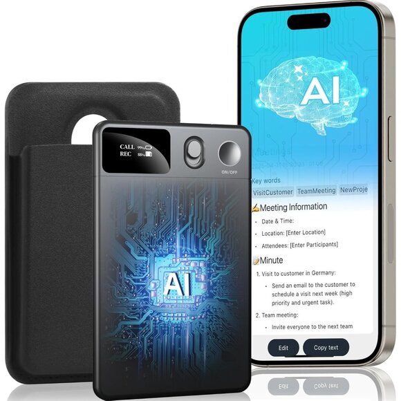 Other - AI Voice Recorder with HD LED Screen,GPT-4.0 Powered Transcription & Translation